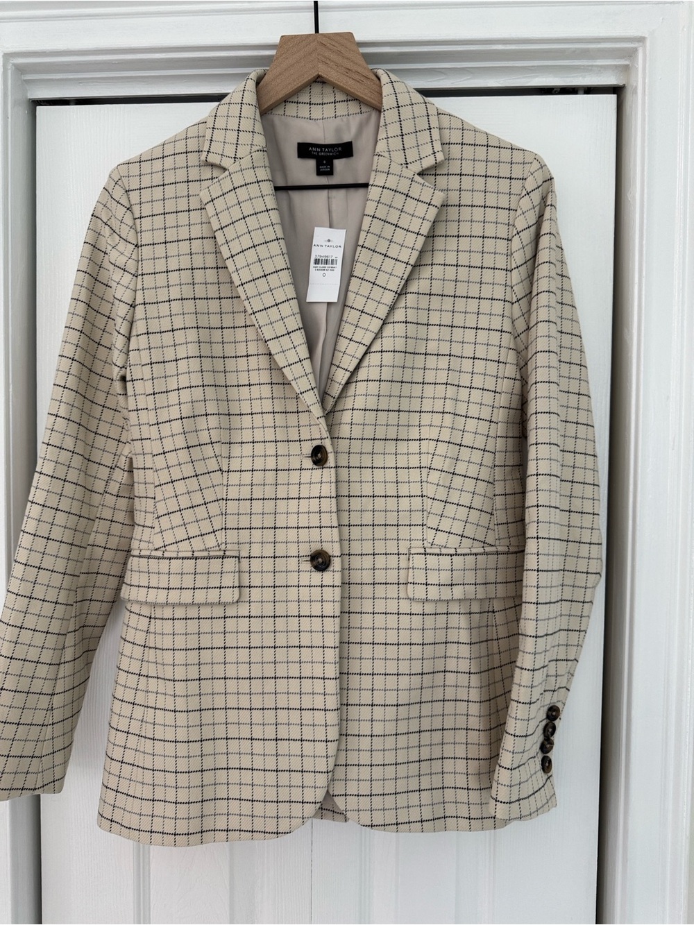 Ann Taylor “Greenwich” Plaid Blazer size 0 NWT